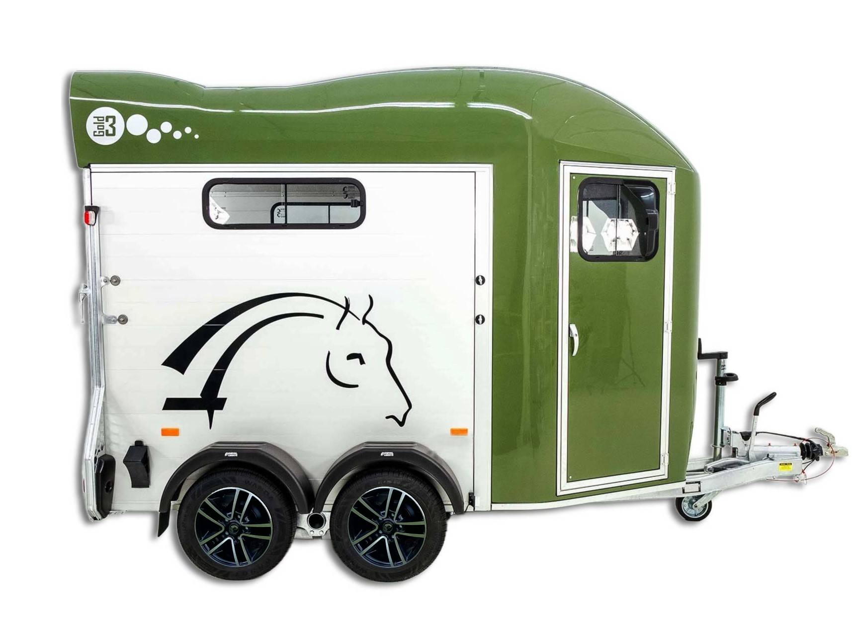 Přívěs pro koně Cheval Liberte Gold 3 Zelený olive green_ALU kola_02